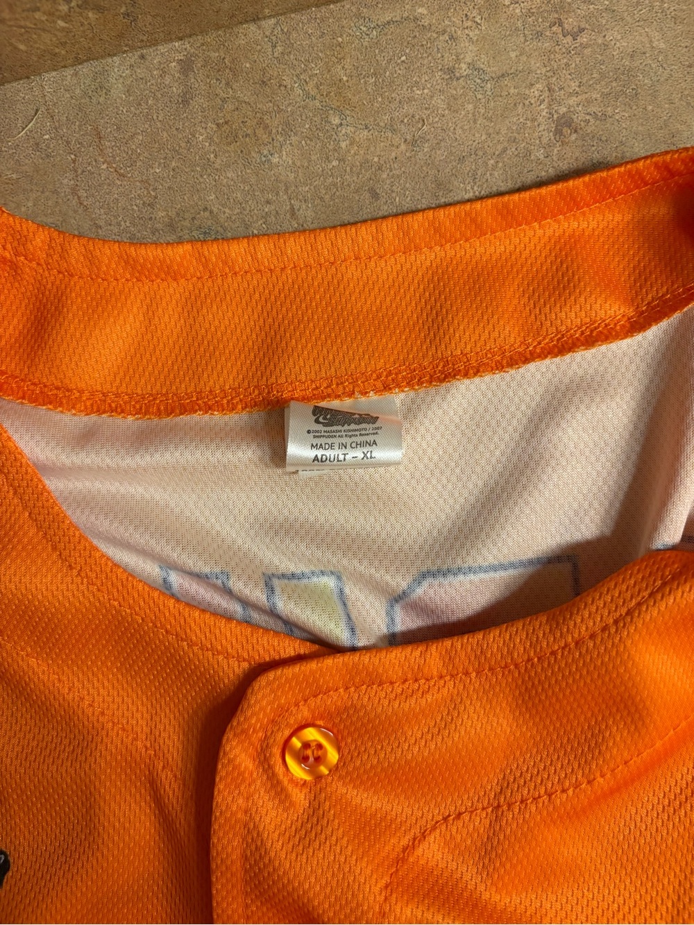 Orange Mets Naruto Graphic Button-Down lightweight jersey. Unisex size XL - Picture 5 of 7